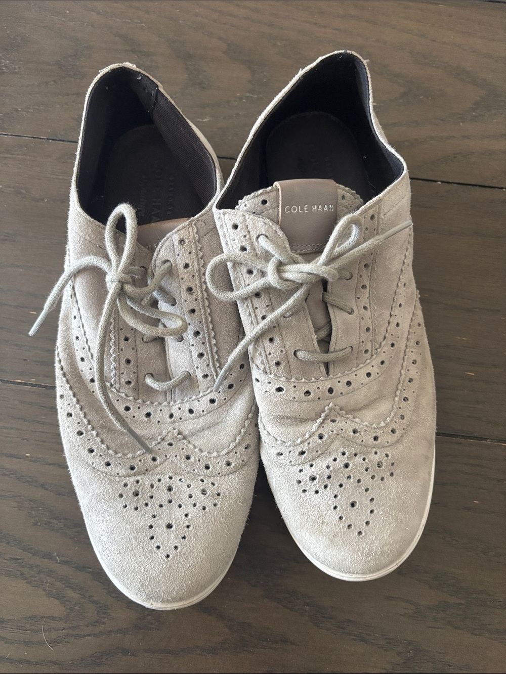 Cole Haan Gray Suede Wingtip Lace-Up Sneakers